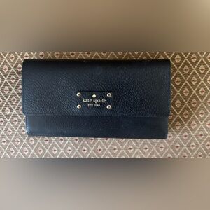 Kate Spade Black wallet with Gold Accents